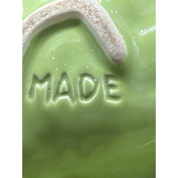 Vintage California USA Pottery Green Triple Leaf Divided Platter Ring Handle MCM - Picture 4 of 10